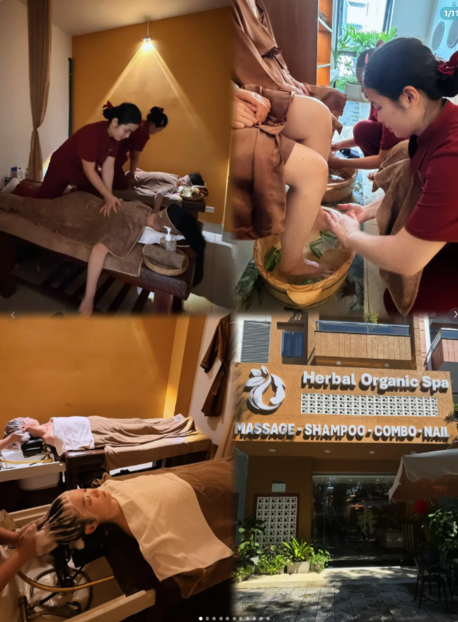岘港Herbal Organic Spa提供2份服务套餐120分钟:全身按摩+洗头+采耳